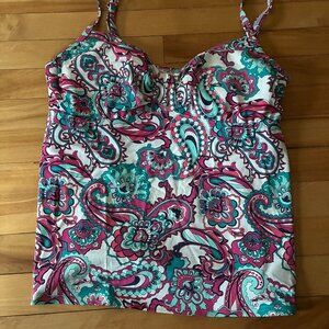 Lands' End Tankini Top Size 14